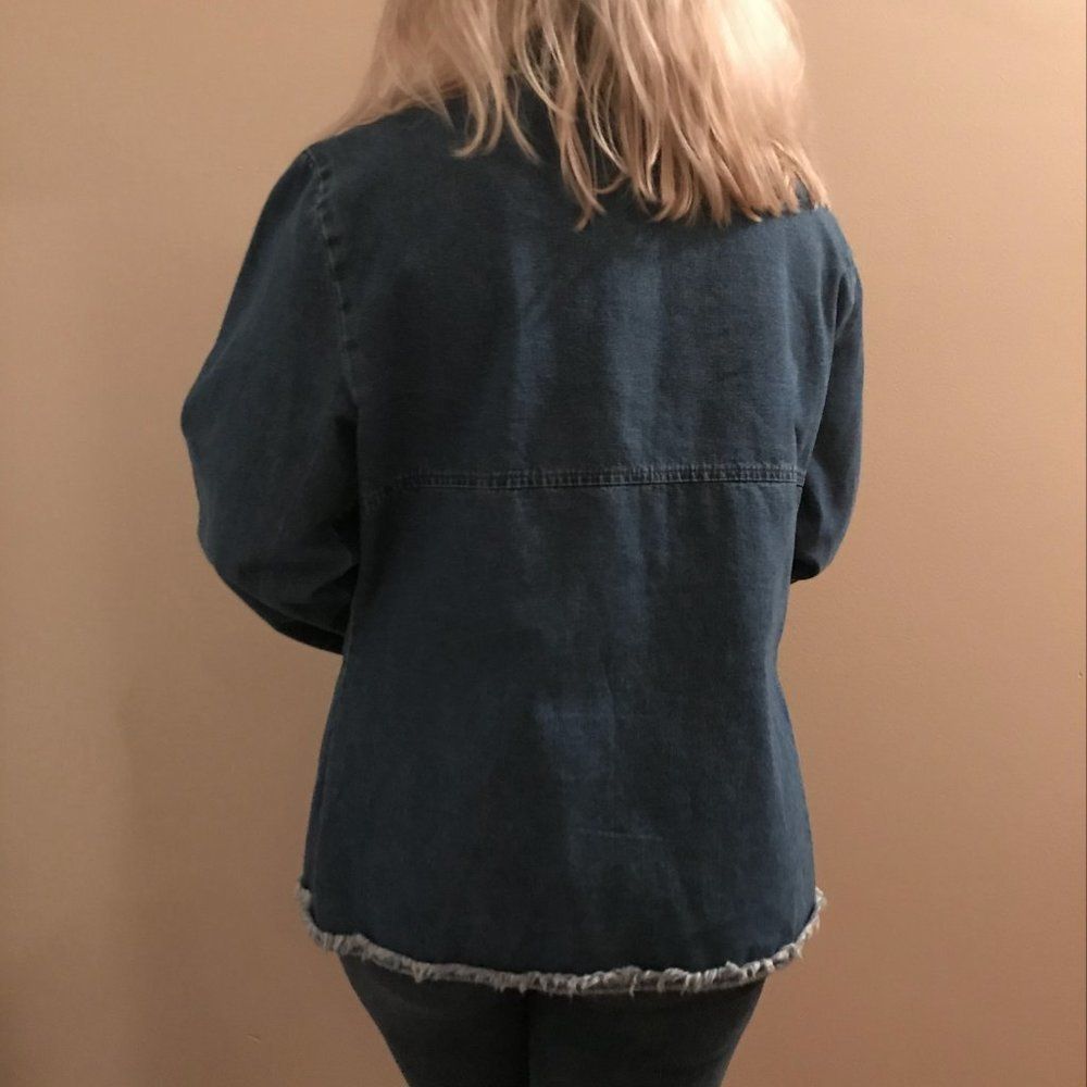 Vintage Lew Magram Raw Hem Fringe Denim Jacket - Picture 3 of 14